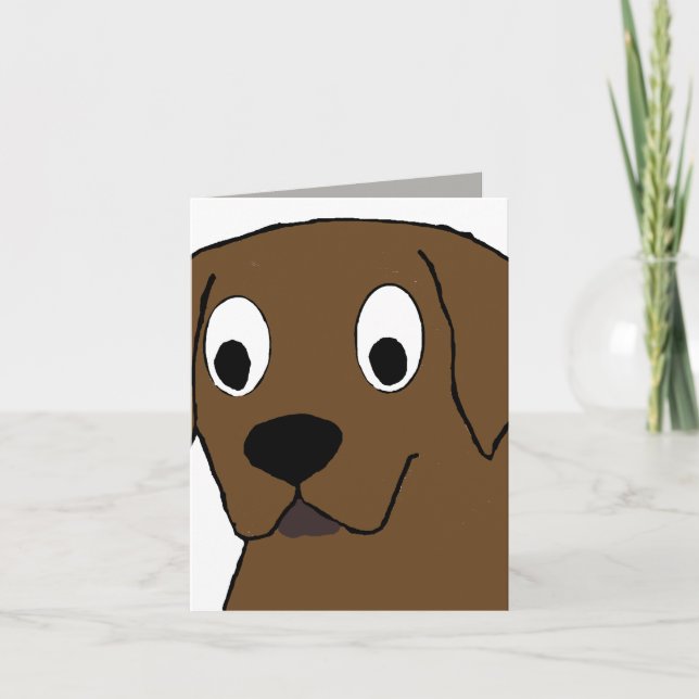 Chokladlabrador-tecknad Kort (Framsida)