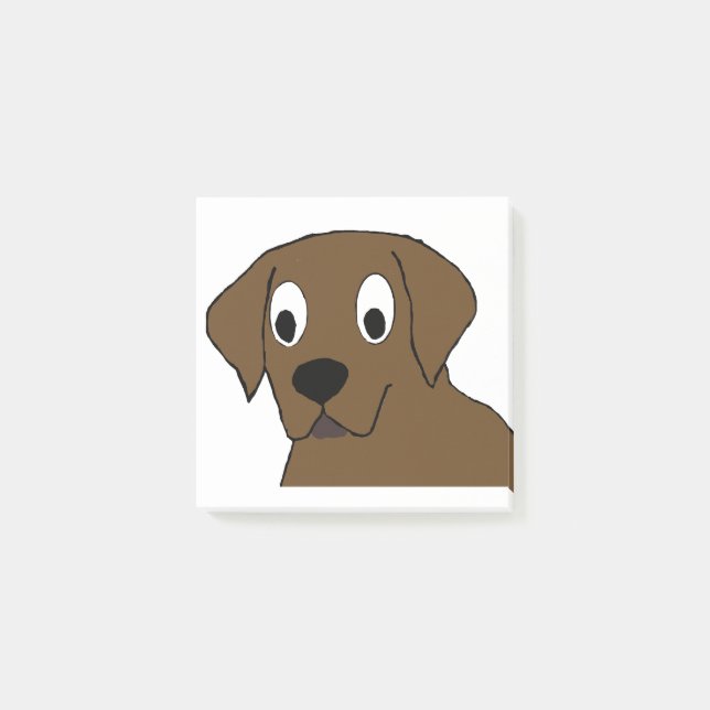 Chokladlabrador-tecknad Post-it Block (Framsida)