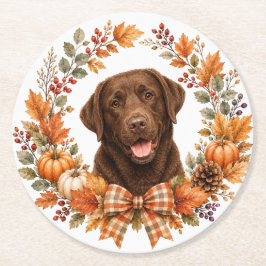Chokladlabrador underlägg papper rund