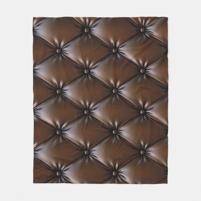 Chokladläder: Luxuriskt ufolstoppläder Struktur Fleecefilt (Framsidan)