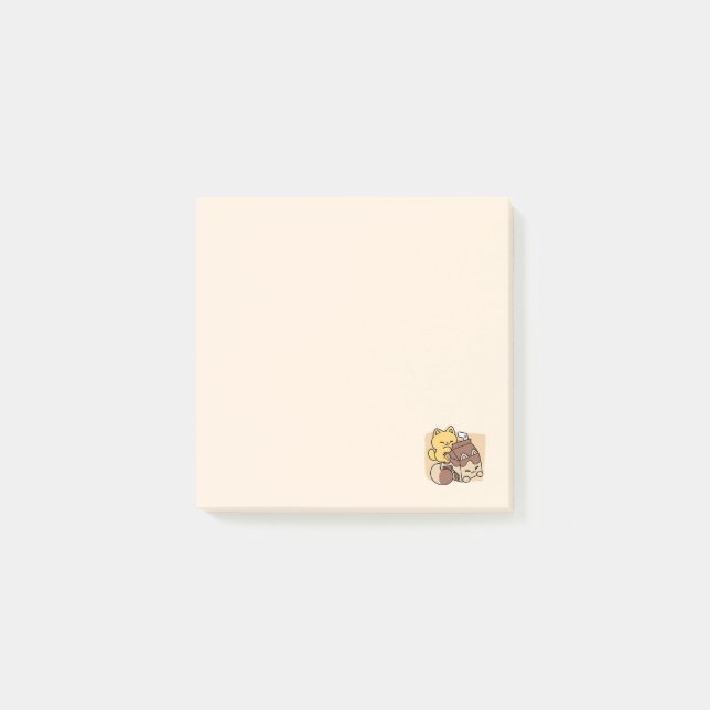 Chokladmjölk som ger salighet – Kawaii Kattmat  Post-it Block (Framsida)