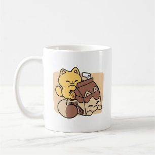 Chokladmjölkdricka på lycka – Kawaii Kattmat Kaffemugg