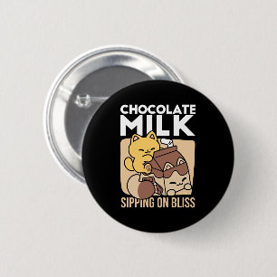 Chokladmjölkdrickande i lycka – Kawaii Kattmat  Knapp