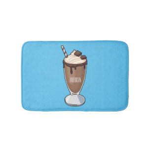 Chokladmjölkskaka tecknad illustration badrumsmatta