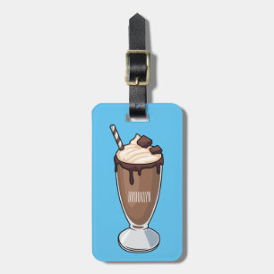 Chokladmjölkskaka tecknad illustration bagagebricka