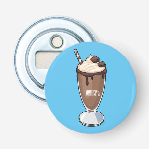 Chokladmjölkskaka tecknad illustration flasköppnare