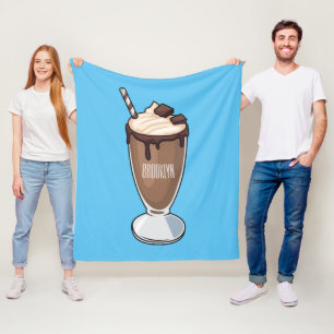 Chokladmjölkskaka tecknad illustration fleecefilt