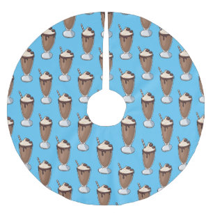 Chokladmjölkskaka tecknad illustration julgransmatta borstad polyester