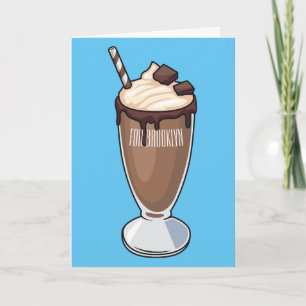 Chokladmjölkskaka tecknad illustration kort