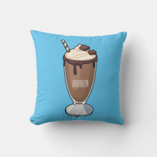 Chokladmjölkskaka tecknad illustration kudde