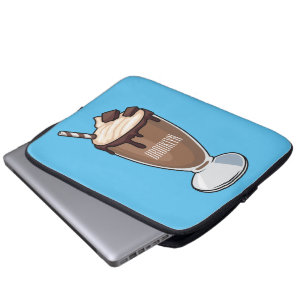 Chokladmjölkskaka tecknad illustration laptop fodral