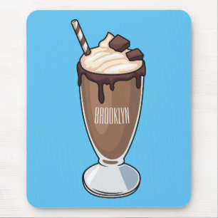 Chokladmjölkskaka tecknad illustration musmatta