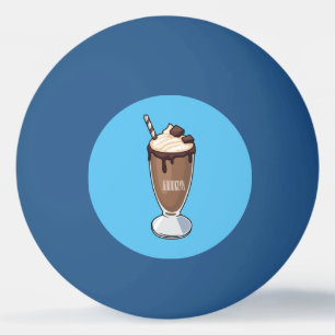 Chokladmjölkskaka tecknad illustration pingisboll