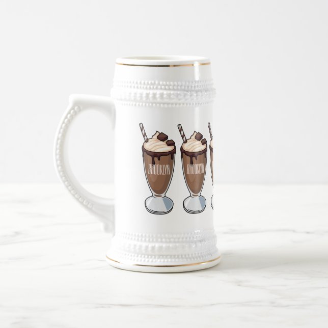 Chokladmjölkskaka tecknad illustration sejdel (Vänster)