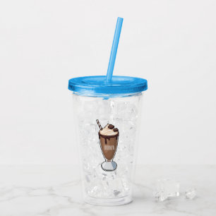Chokladmjölkskaka tecknad illustration take away mugg