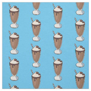 Chokladmjölkskaka tecknad illustration tyg