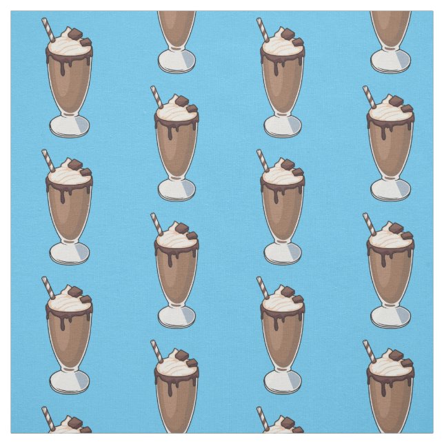 Chokladmjölkskaka tecknad illustration tyg (Provkarta)