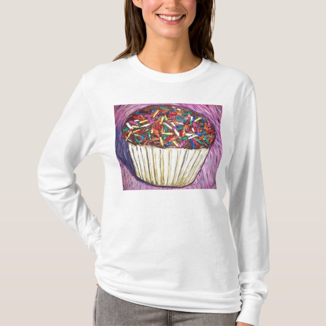 "Chokladmuffin med stänk ", Tee Shirt (Framsida)