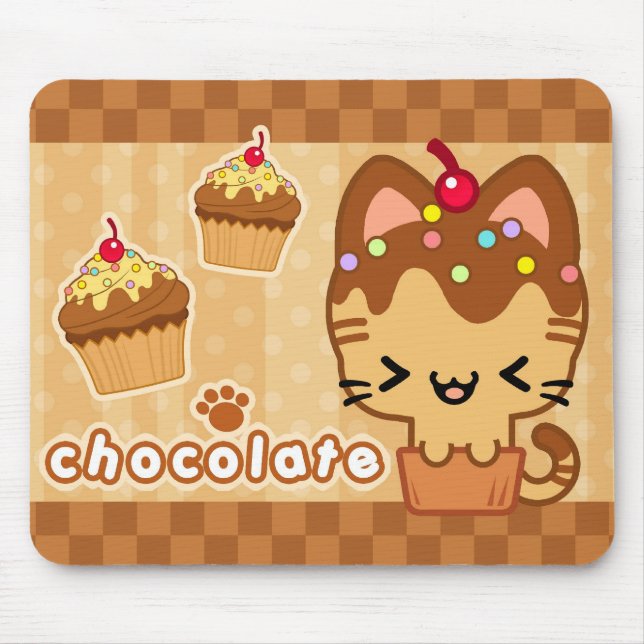 Chokladmuffinkattunge Mousepad Musmatta (Framsidan)