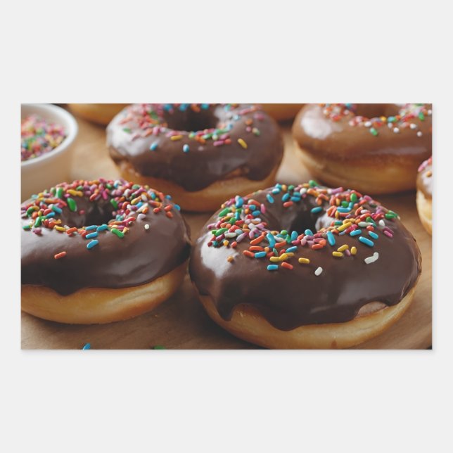 Chokladmunkar Rektangulärt Klistermärke (Framsida)