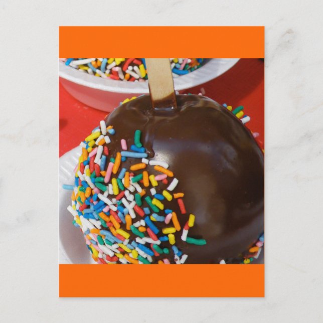 Chokladöverdraget äppelvykort vykort (Framsida)
