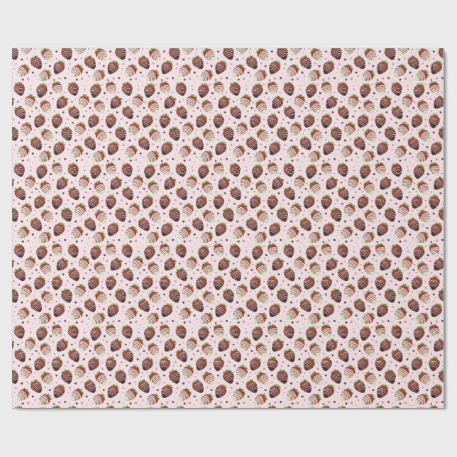 Chokladöverdragna jordgubbar presentpapper (Platt)