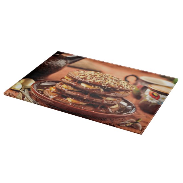 Chokladpannkakor med bananer och Caramel (Hörn)