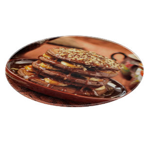 Chokladpannkakor med bananer och Caramel