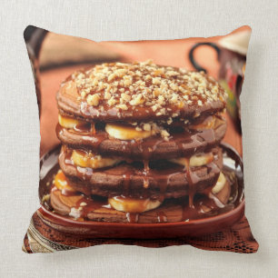 Chokladpannkakor med bananer och Caramel Kudde