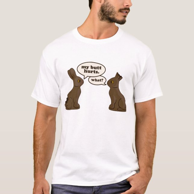 chokladpåskhare min ändamen t-shirt (Framsida)
