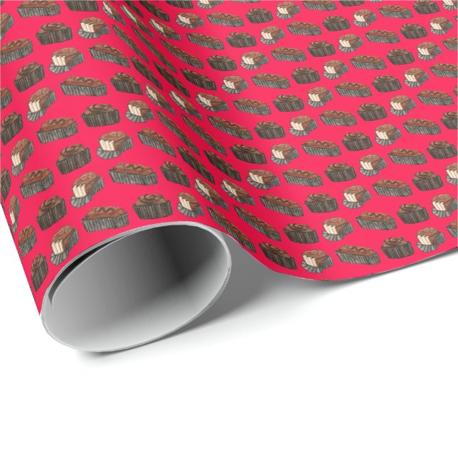 Chokladpresentpapper till Alla hjärtans dag Presentpapper (Rullad Hörn)