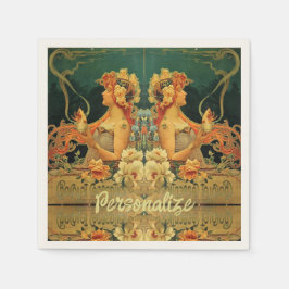 Chokladreklam i art nouveau hett, unik pappersservett