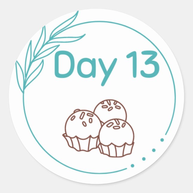 Chokladsmaksats Dag 13 Runt Klistermärke (Framsida)