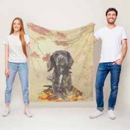 Chokladspaniellvalp Fleecefilt