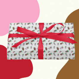 Chokladtäckta jordgubbar Papper för svällning Presentpapper