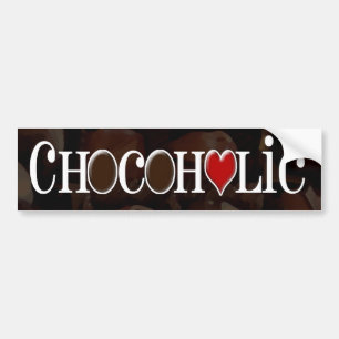 Chokladtokig, design för brun och röd hjärta f bildekal