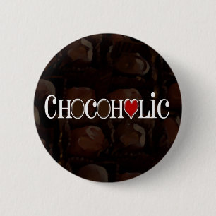 Chokladtokig, design för brun och röd hjärta f knapp