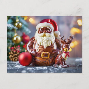 Chokladtomten High Figur med Reindeer Helg Vykort