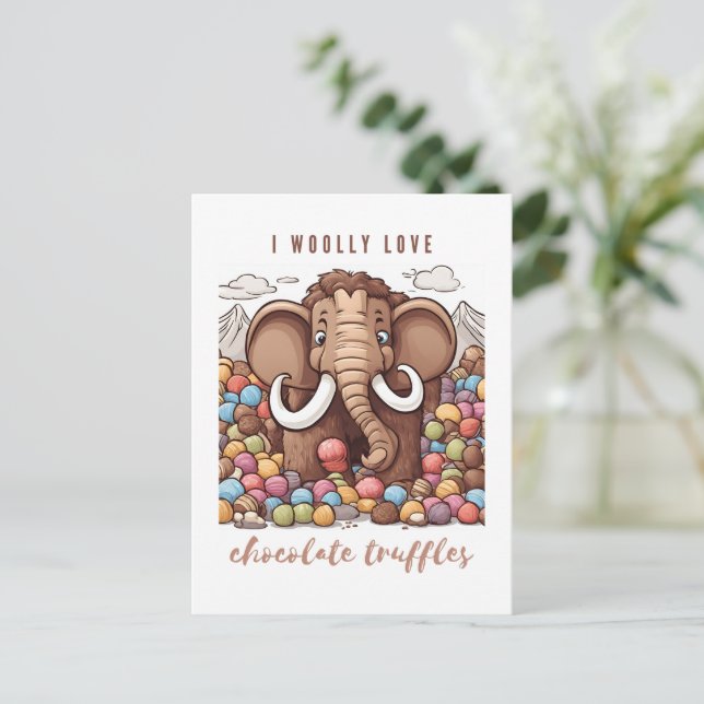 chokladtruffel ullhårig mammut vykort (Stående Fram)