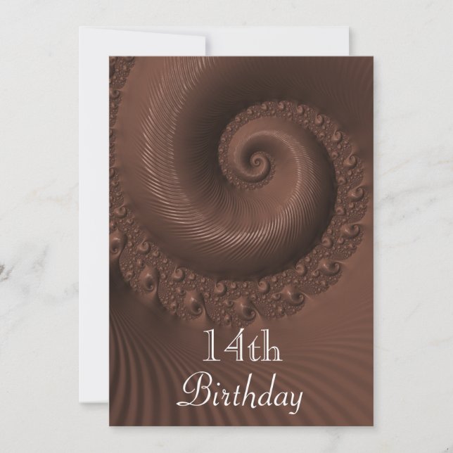 Chokladvågor Och Virvlar 14-årsdag Inbjudningar (Framsida)