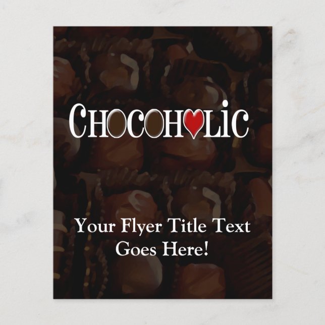 Chokoholer, Mörk Brown och Red Heart Funny design Flygblad (Framsidan)