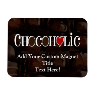 Chokoholer, Mörk Brown och Red Heart Funny design Magnet