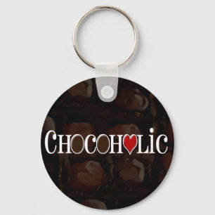 Chokoholer, Mörk Brown och Red Heart Funny design Nyckelring