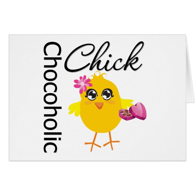 Chokoholhaltig Chick Hälsningskort (Framsidan Horizontal)