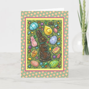 CHOKOLAT PÅSKHARE, CHICK, ÄGG, JELLY BEANS HELGKORT