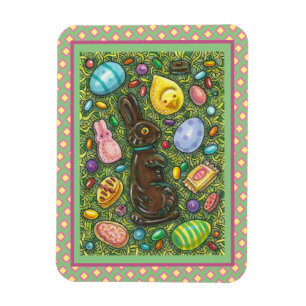 CHOKOLAT PÅSKHARE, CHICK, ÄGG, JELLY BEANS MAGNET