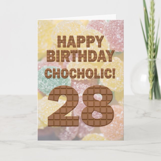 Chokololik 28:e födelsedagskort kort (Framsida)