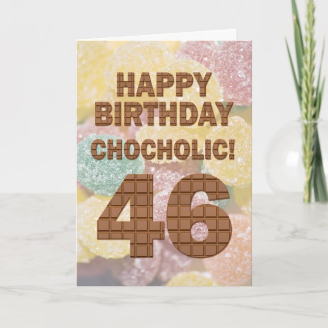 Chokololik 46:e födelsedagskort kort (Framsida)