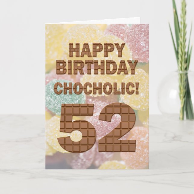 Chokololik 52:a födelsedagskort kort (Framsida)