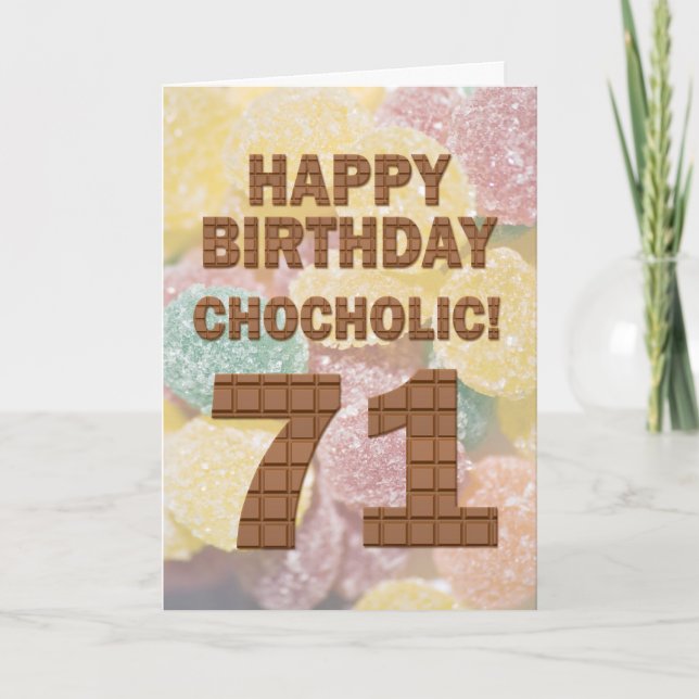 Chokololik 71:a födelsedagskort kort (Framsida)